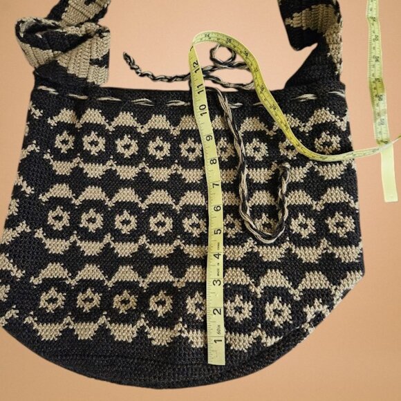 Perfect Crocheted Black and Gold Floral Crochet Bag - Picture 3 of 15